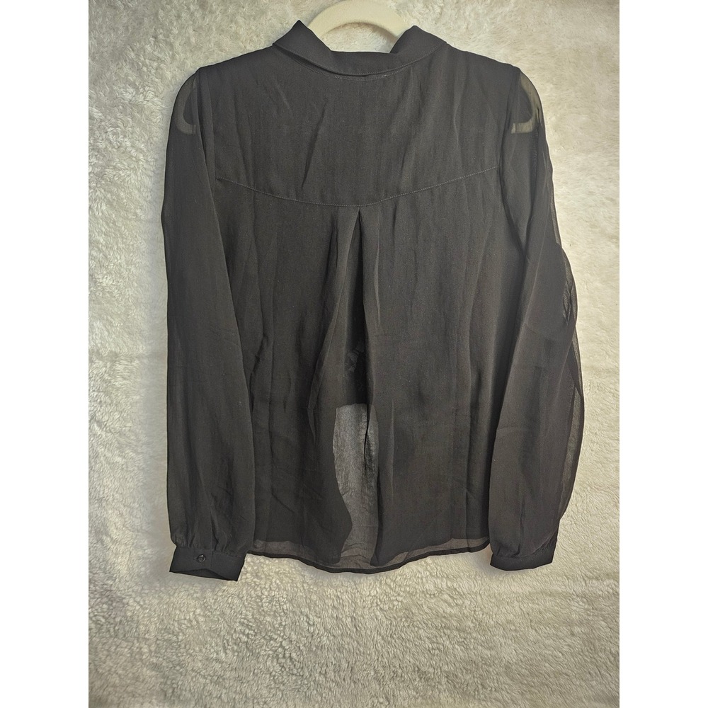 Miss Me Women‎ Black Lace Layered Beaded Button Down Blouse MDT879L Size L